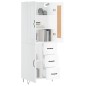 Highboard Hochglanz-Weiß 69,5x34x180 cm Holzwerkstoff Highboard Hochglanz-Weiß 69,5x34x180 cm Holzwerkstoff