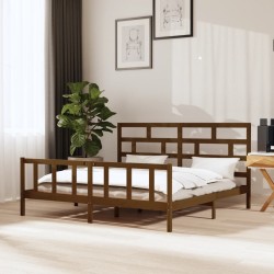 vidaXL Massivholzbett Honigbraun Kiefer 200x200 cm