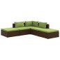 vidaXL 5-tlg. Garten-Lounge-Set mit Kissen Poly Rattan Braun vidaXL 5-tlg. Garten-Lounge-Set mit Kissen Poly Rattan Braun
