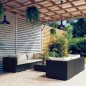 vidaXL 7-tlg. Garten-Lounge-Set mit Kissen Poly Rattan Schwarz vidaXL 7-tlg. Garten-Lounge-Set mit Kissen Poly Rattan Schwarz