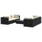 vidaXL 7-tlg. Garten-Lounge-Set mit Kissen Poly Rattan Schwarz vidaXL 7-tlg. Garten-Lounge-Set mit Kissen Poly Rattan Schwarz