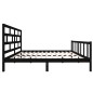 vidaXL Massivholzbett Schwarz Kiefer 200x200 cm vidaXL Massivholzbett Schwarz Kiefer 200x200 cm