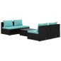vidaXL 5-tlg. Garten-Lounge-Set mit Kissen Poly Rattan Schwarz vidaXL 5-tlg. Garten-Lounge-Set mit Kissen Poly Rattan Schwarz