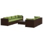 vidaXL 8-tlg. Garten-Lounge-Set mit Kissen Poly Rattan Braun vidaXL 8-tlg. Garten-Lounge-Set mit Kissen Poly Rattan Braun