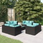 vidaXL 9-tlg. Garten-Lounge-Set mit Kissen Poly Rattan Schwarz vidaXL 9-tlg. Garten-Lounge-Set mit Kissen Poly Rattan Schwarz