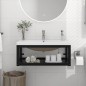 vidaXL Badezimmer-Waschtischgestell mit Waschbecken Schwarz Eisen vidaXL Badezimmer-Waschtischgestell mit Waschbecken Schwarz Eisen