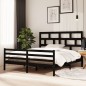 vidaXL Massivholzbett Schwarz 180x200 cm vidaXL Massivholzbett Schwarz 180x200 cm