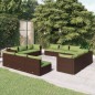 vidaXL 12-tlg. Garten-Lounge-Set mit Kissen Poly Rattan Braun vidaXL 12-tlg. Garten-Lounge-Set mit Kissen Poly Rattan Braun
