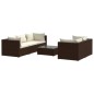 vidaXL 6-tlg. Garten-Lounge-Set mit Auflagen Poly Rattan Braun vidaXL 6-tlg. Garten-Lounge-Set mit Auflagen Poly Rattan Braun