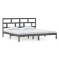 vidaXL Massivholzbett Grau Kiefer 200x200 cm vidaXL Massivholzbett Grau Kiefer 200x200 cm