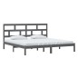 vidaXL Massivholzbett Grau Kiefer 200x200 cm vidaXL Massivholzbett Grau Kiefer 200x200 cm