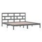vidaXL Massivholzbett Grau Kiefer 200x200 cm vidaXL Massivholzbett Grau Kiefer 200x200 cm