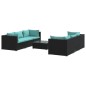 vidaXL 7-tlg. Garten-Lounge-Set mit Kissen Poly Rattan Schwarz vidaXL 7-tlg. Garten-Lounge-Set mit Kissen Poly Rattan Schwarz