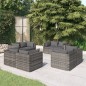 vidaXL 8-tlg. Garten-Lounge-Set mit Kissen Poly Rattan Grau vidaXL 8-tlg. Garten-Lounge-Set mit Kissen Poly Rattan Grau