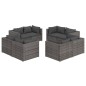 vidaXL 8-tlg. Garten-Lounge-Set mit Kissen Poly Rattan Grau vidaXL 8-tlg. Garten-Lounge-Set mit Kissen Poly Rattan Grau