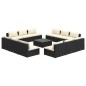 vidaXL 13-tlg. Garten-Lounge-Set mit Kissen Poly Rattan Schwarz vidaXL 13-tlg. Garten-Lounge-Set mit Kissen Poly Rattan Schwarz