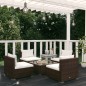 vidaXL 5-tlg. Garten-Lounge-Set mit Kissen Poly Rattan Braun vidaXL 5-tlg. Garten-Lounge-Set mit Kissen Poly Rattan Braun