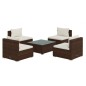 vidaXL 5-tlg. Garten-Lounge-Set mit Kissen Poly Rattan Braun vidaXL 5-tlg. Garten-Lounge-Set mit Kissen Poly Rattan Braun