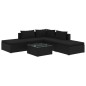 vidaXL 6-tlg. Garten-Lounge-Set mit Kissen Poly Rattan Schwarz vidaXL 6-tlg. Garten-Lounge-Set mit Kissen Poly Rattan Schwarz
