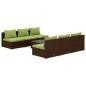 vidaXL 7-tlg. Garten-Lounge-Set mit Kissen Poly Rattan Braun vidaXL 7-tlg. Garten-Lounge-Set mit Kissen Poly Rattan Braun