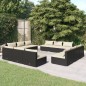 vidaXL 12-tlg. Garten-Lounge-Set mit Kissen Poly Rattan Schwarz vidaXL 12-tlg. Garten-Lounge-Set mit Kissen Poly Rattan Schwarz