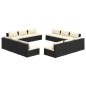 vidaXL 12-tlg. Garten-Lounge-Set mit Kissen Poly Rattan Schwarz vidaXL 12-tlg. Garten-Lounge-Set mit Kissen Poly Rattan Schwarz