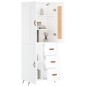 Highboard Weiß 69,5x34x180 cm Holzwerkstoff Highboard Weiß 69,5x34x180 cm Holzwerkstoff