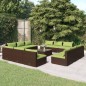 vidaXL 13-tlg. Garten-Lounge-Set mit Kissen Poly Rattan Braun vidaXL 13-tlg. Garten-Lounge-Set mit Kissen Poly Rattan Braun
