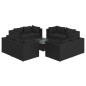 vidaXL 9-tlg. Garten-Lounge-Set mit Kissen Poly Rattan Schwarz vidaXL 9-tlg. Garten-Lounge-Set mit Kissen Poly Rattan Schwarz