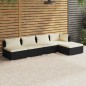 vidaXL 5-tlg. Garten-Lounge-Set mit Kissen Poly Rattan Schwarz vidaXL 5-tlg. Garten-Lounge-Set mit Kissen Poly Rattan Schwarz