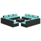 vidaXL 13-tlg. Garten-Lounge-Set mit Kissen Poly Rattan Schwarz vidaXL 13-tlg. Garten-Lounge-Set mit Kissen Poly Rattan Schwarz