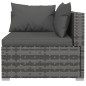 vidaXL 4-tlg. Garten-Lounge-Set mit Kissen Poly Rattan Grau vidaXL 4-tlg. Garten-Lounge-Set mit Kissen Poly Rattan Grau