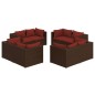 vidaXL 8-tlg. Garten-Lounge-Set mit Kissen Poly Rattan Braun vidaXL 8-tlg. Garten-Lounge-Set mit Kissen Poly Rattan Braun