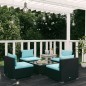 vidaXL 5-tlg. Garten-Lounge-Set mit Kissen Poly Rattan Schwarz vidaXL 5-tlg. Garten-Lounge-Set mit Kissen Poly Rattan Schwarz