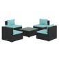 vidaXL 5-tlg. Garten-Lounge-Set mit Kissen Poly Rattan Schwarz vidaXL 5-tlg. Garten-Lounge-Set mit Kissen Poly Rattan Schwarz