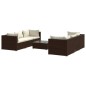 vidaXL 7-tlg. Garten-Lounge-Set mit Kissen Poly Rattan Braun vidaXL 7-tlg. Garten-Lounge-Set mit Kissen Poly Rattan Braun