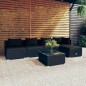 vidaXL 6-tlg. Garten-Lounge-Set mit Kissen Poly Rattan Schwarz vidaXL 6-tlg. Garten-Lounge-Set mit Kissen Poly Rattan Schwarz