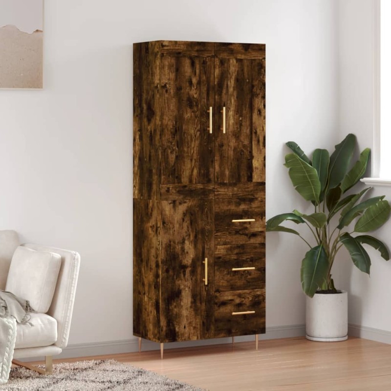 Highboard Räuchereiche 69,5x34x180 cm Holzwerkstoff Highboard Räuchereiche 69,5x34x180 cm Holzwerkstoff
