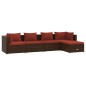 vidaXL 5-tlg. Garten-Lounge-Set mit Kissen Poly Rattan Braun vidaXL 5-tlg. Garten-Lounge-Set mit Kissen Poly Rattan Braun