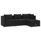 vidaXL 4-tlg. Garten-Lounge-Set mit Kissen Poly Rattan Schwarz vidaXL 4-tlg. Garten-Lounge-Set mit Kissen Poly Rattan Schwarz