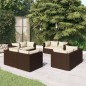 vidaXL 8-tlg. Garten-Lounge-Set mit Kissen Poly Rattan Braun vidaXL 8-tlg. Garten-Lounge-Set mit Kissen Poly Rattan Braun