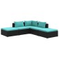 vidaXL 5-tlg. Garten-Lounge-Set mit Kissen Poly Rattan Schwarz vidaXL 5-tlg. Garten-Lounge-Set mit Kissen Poly Rattan Schwarz