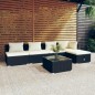 vidaXL 6-tlg. Garten-Lounge-Set mit Kissen Poly Rattan Schwarz vidaXL 6-tlg. Garten-Lounge-Set mit Kissen Poly Rattan Schwarz
