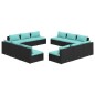 vidaXL 12-tlg. Garten-Lounge-Set mit Kissen Poly Rattan Schwarz vidaXL 12-tlg. Garten-Lounge-Set mit Kissen Poly Rattan Schwarz