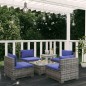vidaXL 5-tlg. Garten-Lounge-Set mit Kissen Poly Rattan Grau vidaXL 5-tlg. Garten-Lounge-Set mit Kissen Poly Rattan Grau