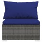 vidaXL 5-tlg. Garten-Lounge-Set mit Kissen Poly Rattan Grau vidaXL 5-tlg. Garten-Lounge-Set mit Kissen Poly Rattan Grau