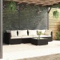 vidaXL 5-tlg. Garten-Lounge-Set mit Kissen Poly Rattan Schwarz vidaXL 5-tlg. Garten-Lounge-Set mit Kissen Poly Rattan Schwarz