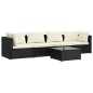 vidaXL 5-tlg. Garten-Lounge-Set mit Kissen Poly Rattan Schwarz vidaXL 5-tlg. Garten-Lounge-Set mit Kissen Poly Rattan Schwarz