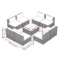 vidaXL 9-tlg. Garten-Lounge-Set mit Kissen Poly Rattan Braun vidaXL 9-tlg. Garten-Lounge-Set mit Kissen Poly Rattan Braun