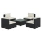 vidaXL 5-tlg. Garten-Lounge-Set mit Kissen Poly Rattan Schwarz vidaXL 5-tlg. Garten-Lounge-Set mit Kissen Poly Rattan Schwarz